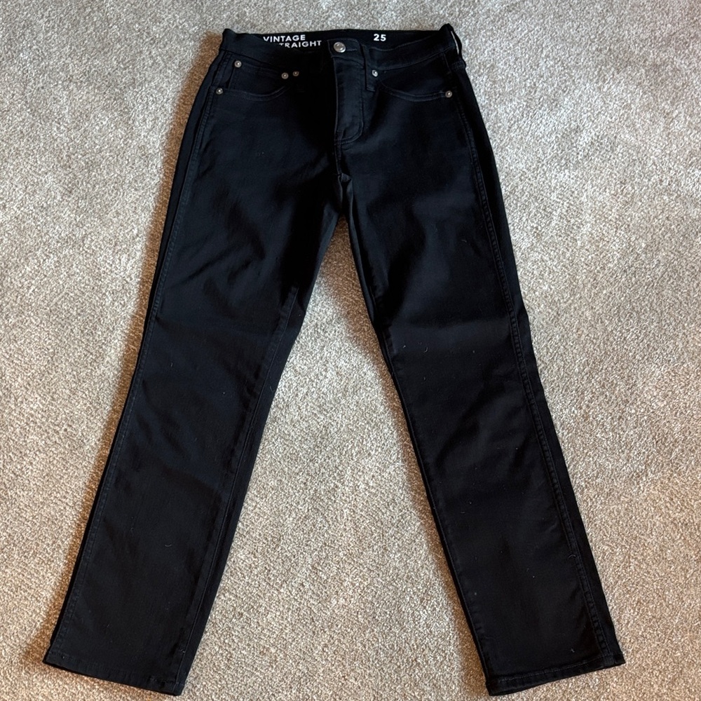 J. Crew Black Vintage Slim Straight Jeans
